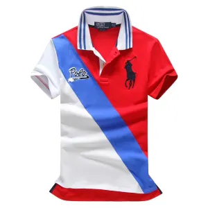 RL Custom Fitted Polo Est 1967 Red and Blue Polo Shirt