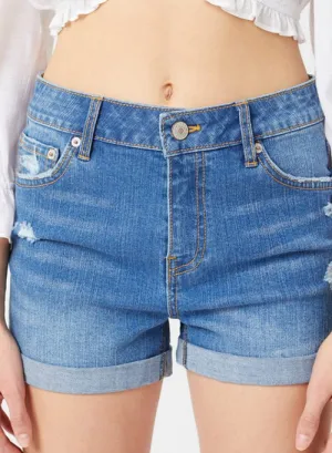 Rolled Denim Shorts