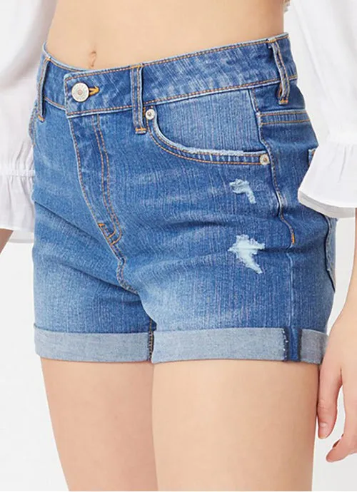 Rolled Denim Shorts