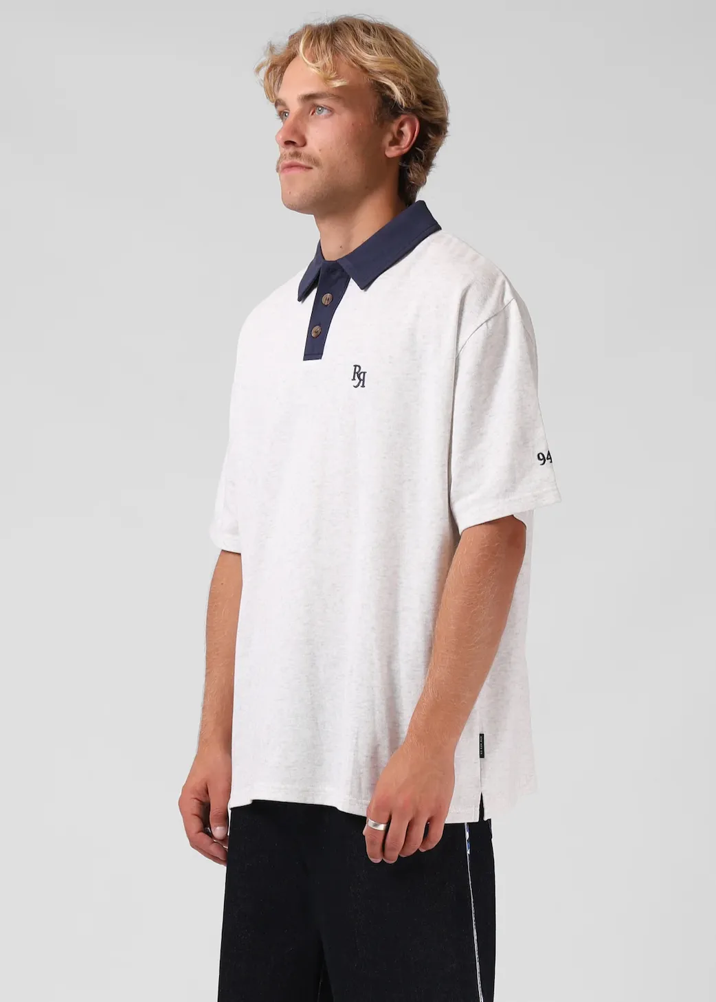 RPM Pro Polo - White Marl/Navy