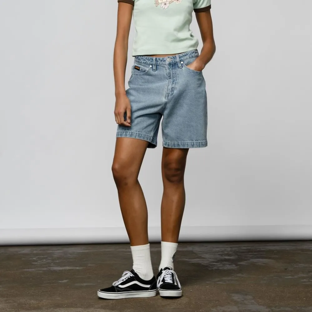 Santa Cruz Womens Shorts Daybreak - Light Blue Denim