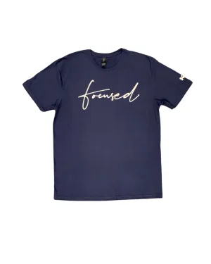 Script Focused Tees Navy