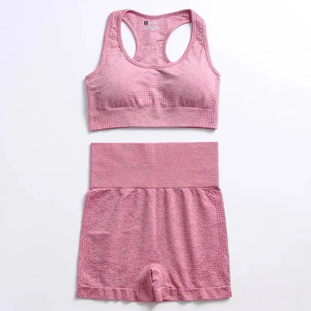 Seamless Yoga Suit: Sports Shirts, Crop Top, Leggings, Gym Clothes Fitness Tracksuit, Workout Set