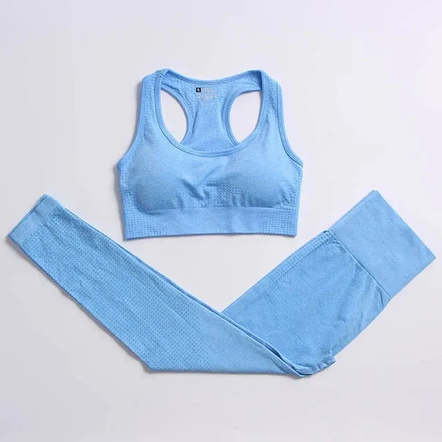 Seamless Yoga Suit: Sports Shirts, Crop Top, Leggings, Gym Clothes Fitness Tracksuit, Workout Set