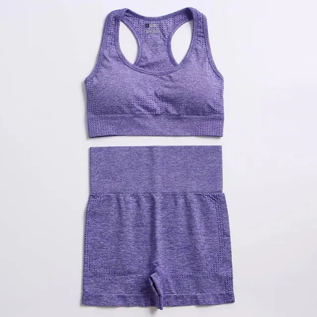 Seamless Yoga Suit: Sports Shirts, Crop Top, Leggings, Gym Clothes Fitness Tracksuit, Workout Set