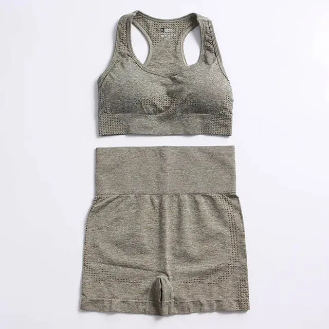Seamless Yoga Suit: Sports Shirts, Crop Top, Leggings, Gym Clothes Fitness Tracksuit, Workout Set
