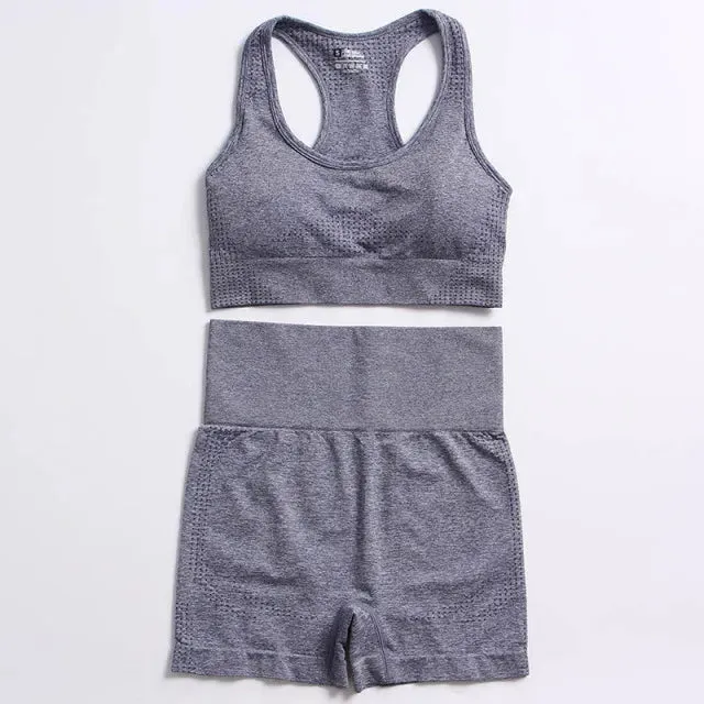 Seamless Yoga Suit: Sports Shirts, Crop Top, Leggings, Gym Clothes Fitness Tracksuit, Workout Set