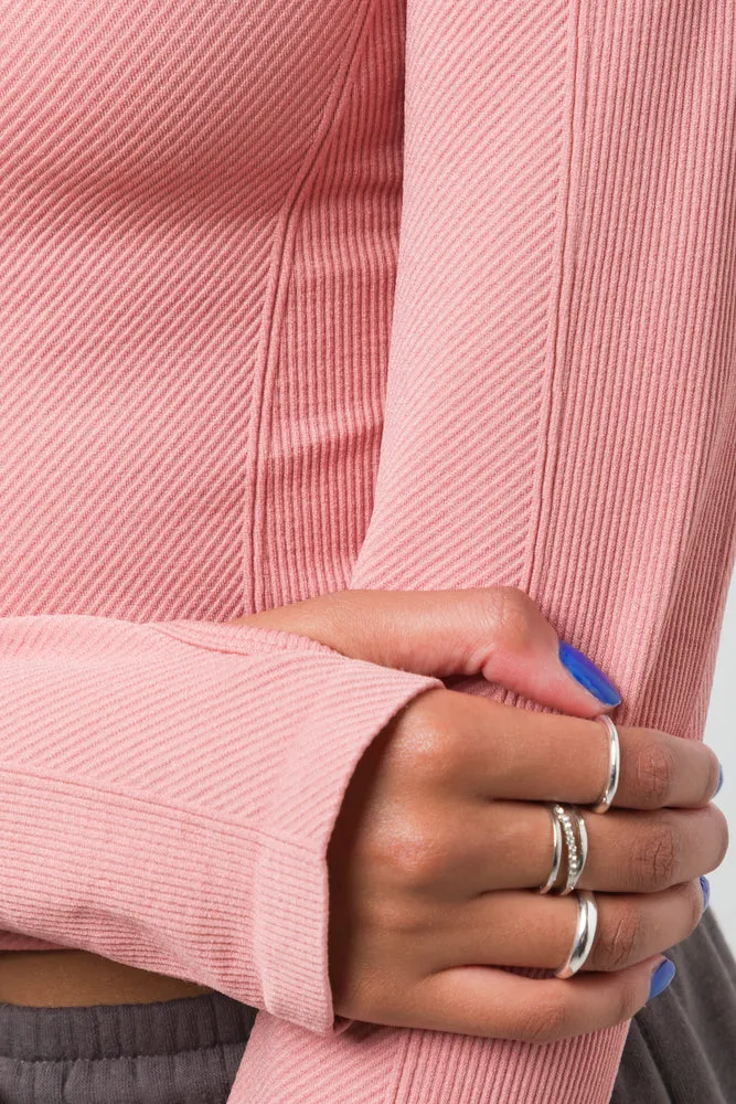 Seamless Zip Through Pink