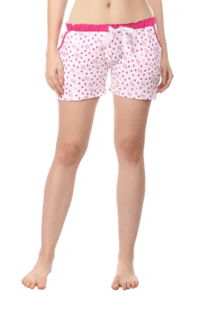 Semantic Let's Kiss Printed Cotton Shorts