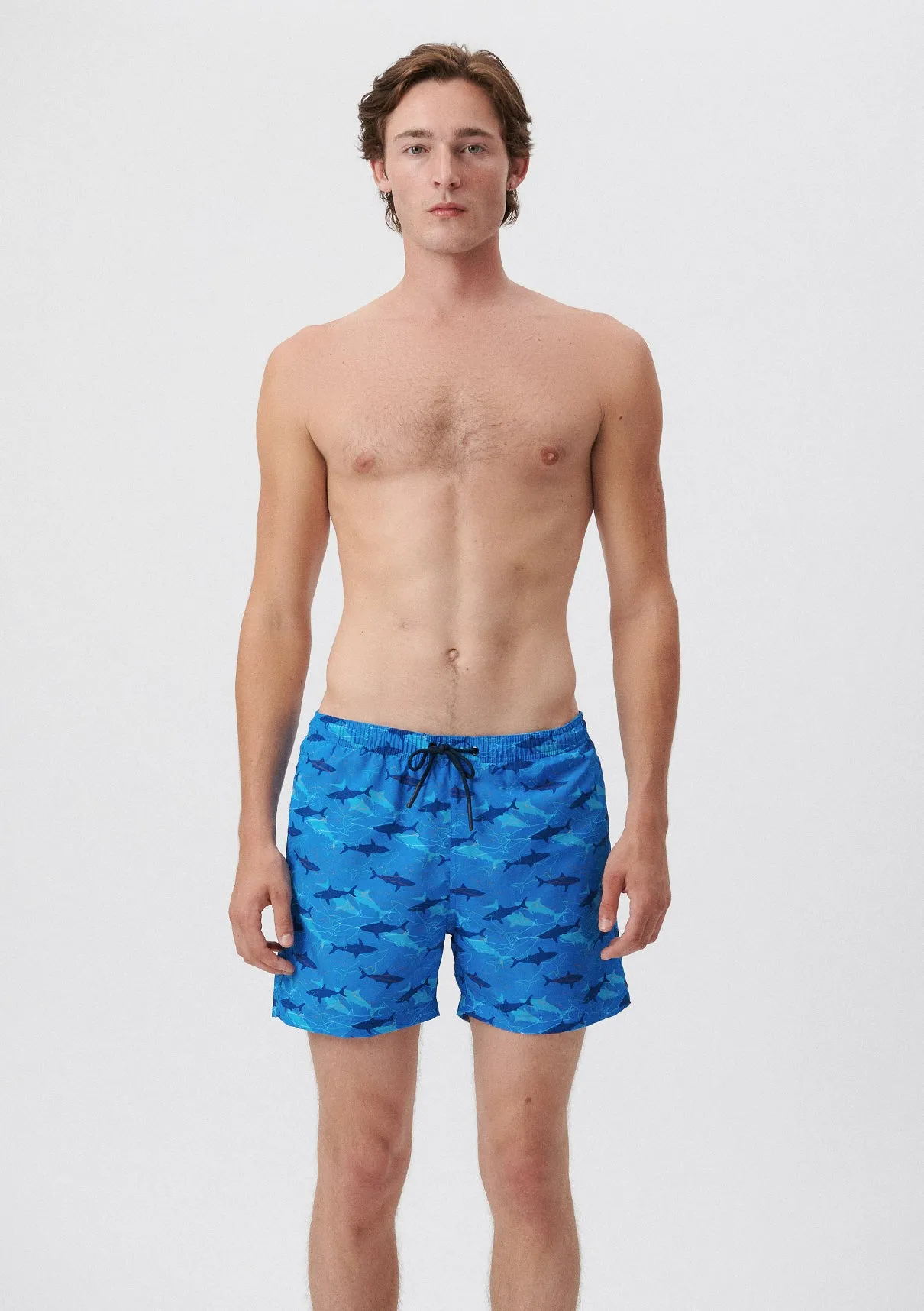 Sharks Printed Blue Trunks