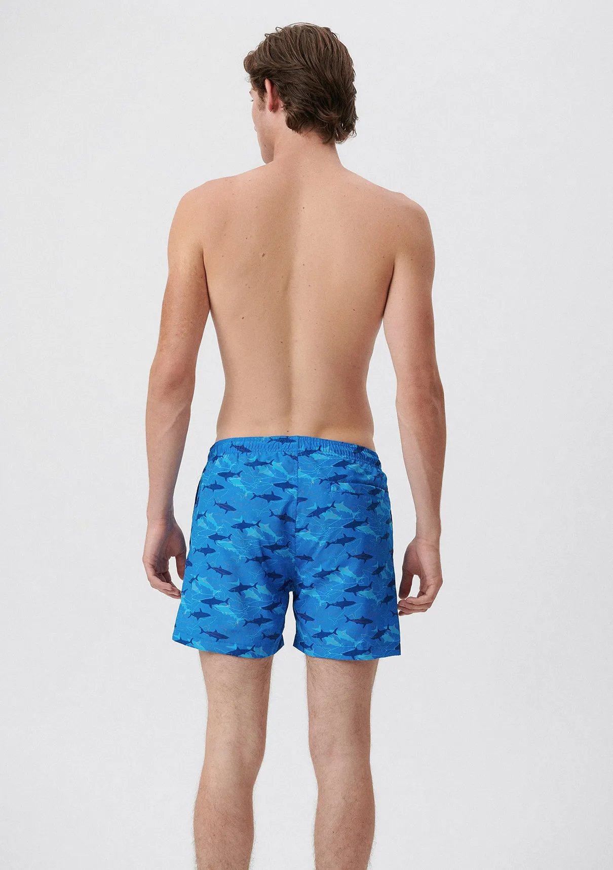 Sharks Printed Blue Trunks