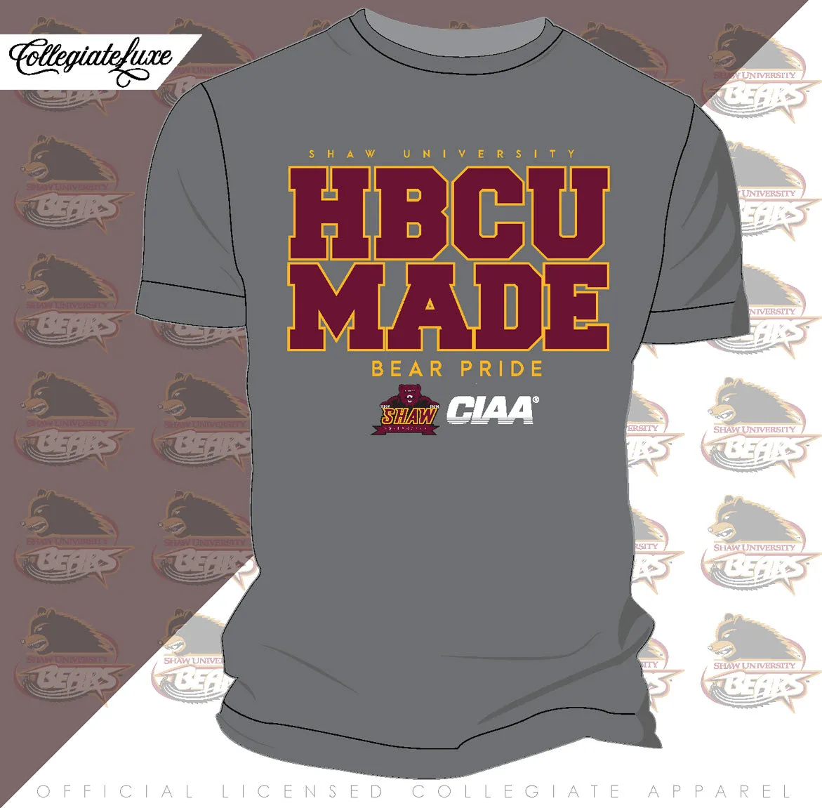 SHAW Univ | HBCU MADE Gray Unisex Tees (**)