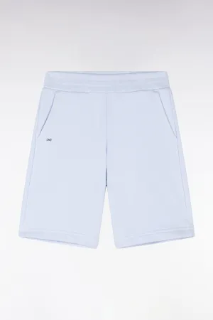 Short en molleton coton ciel coupe droite