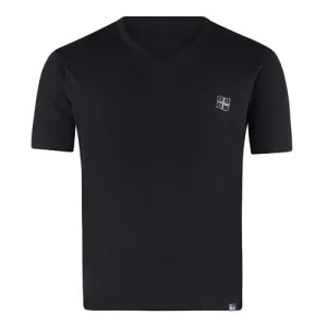 Short Sleeve Tee - Flag left chest & right arm SA flag print - Black