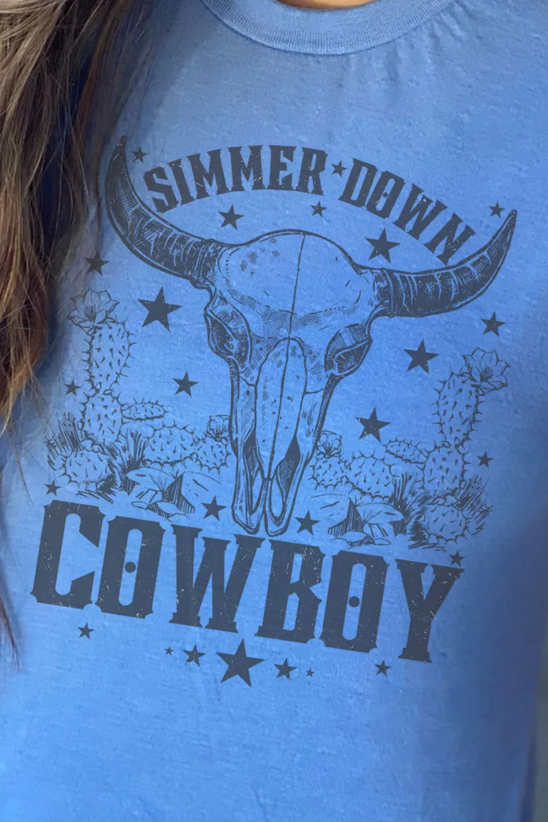 Simmer Down Cowboy Unisex Poly-Rich Blend Tee