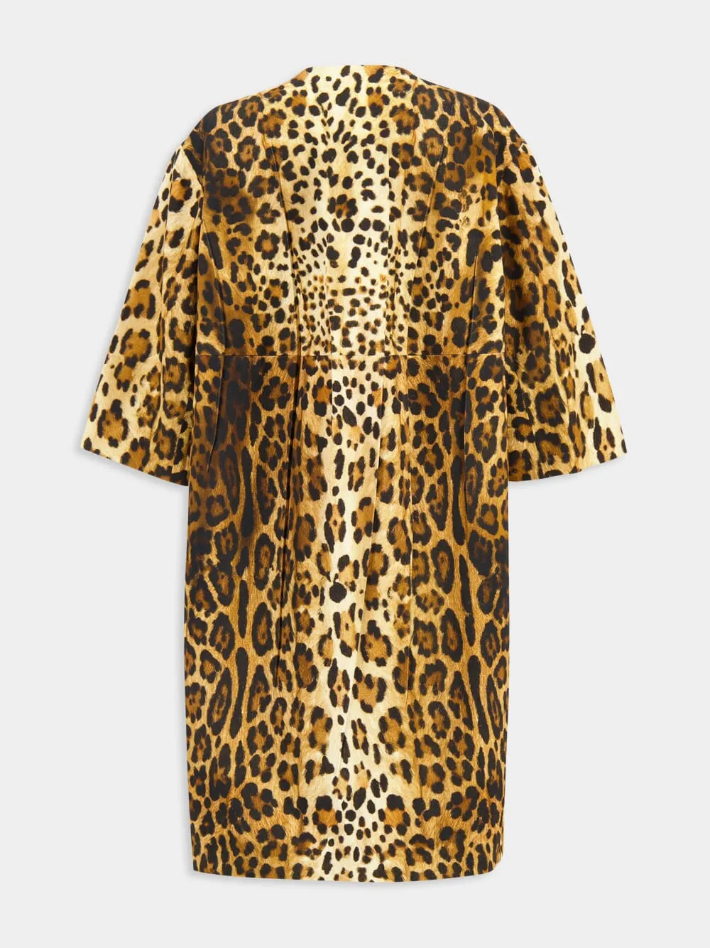 Single-Breasted Animal Print Drill Coat