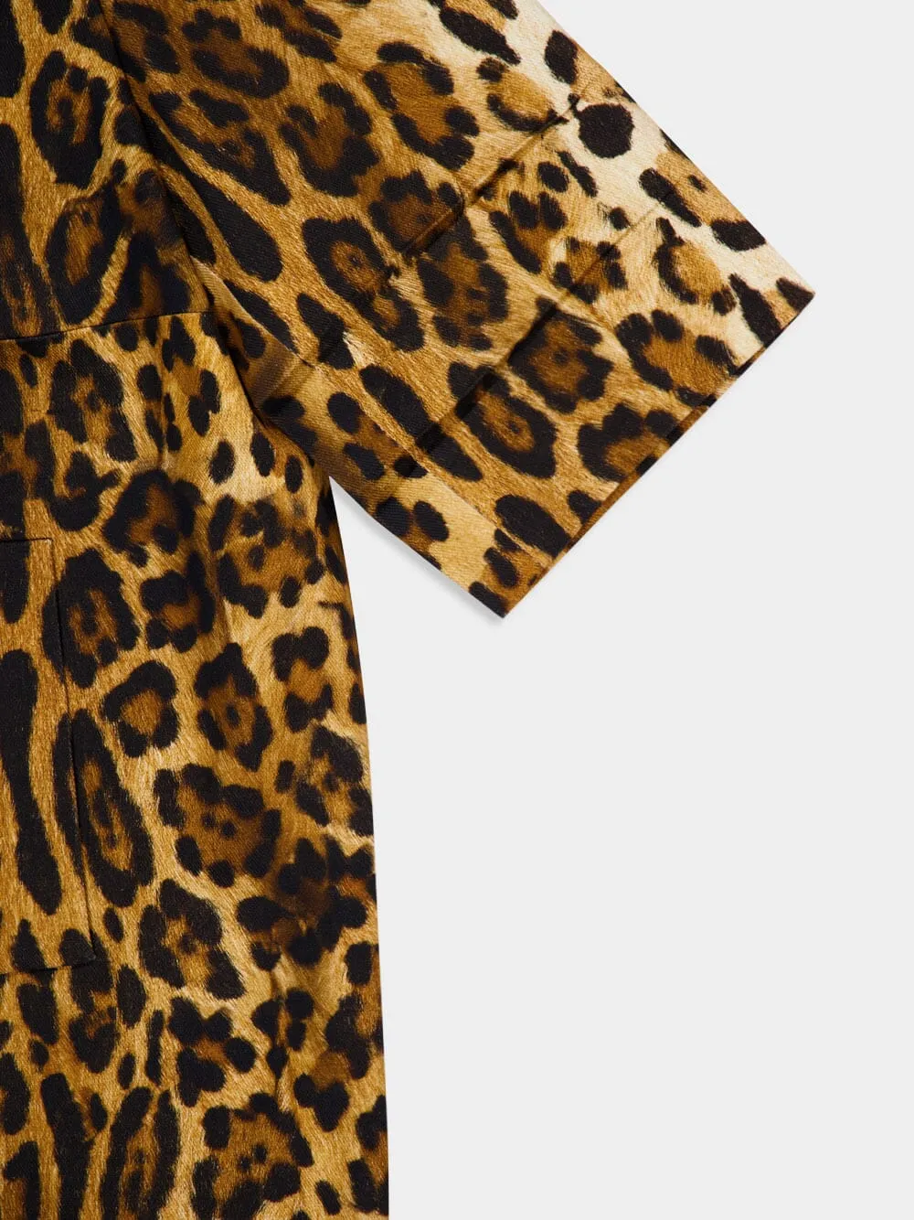 Single-Breasted Animal Print Drill Coat