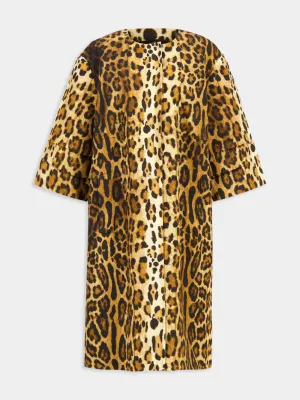 Single-Breasted Animal Print Drill Coat