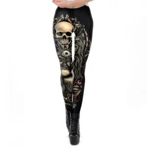 Skull Design Punk Leggings