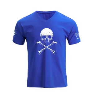 SKULL WATERPROOF V-NECK GRAPHIC TEE