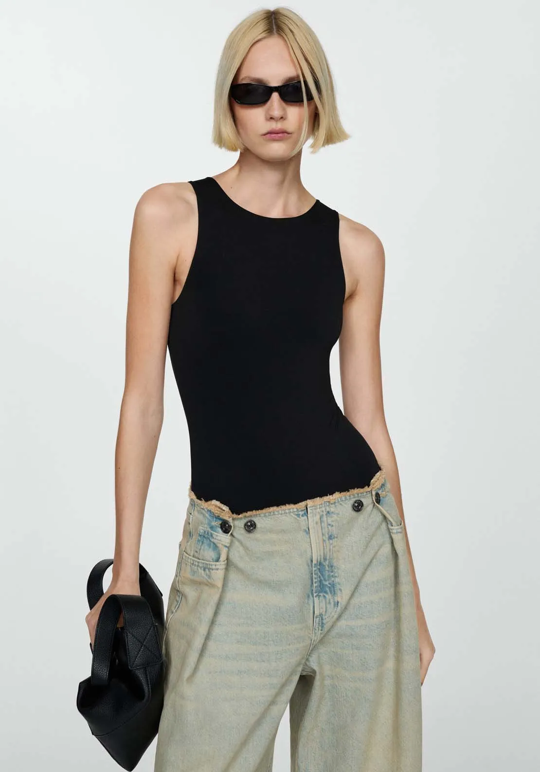 Sleeveless fitted bodysuit