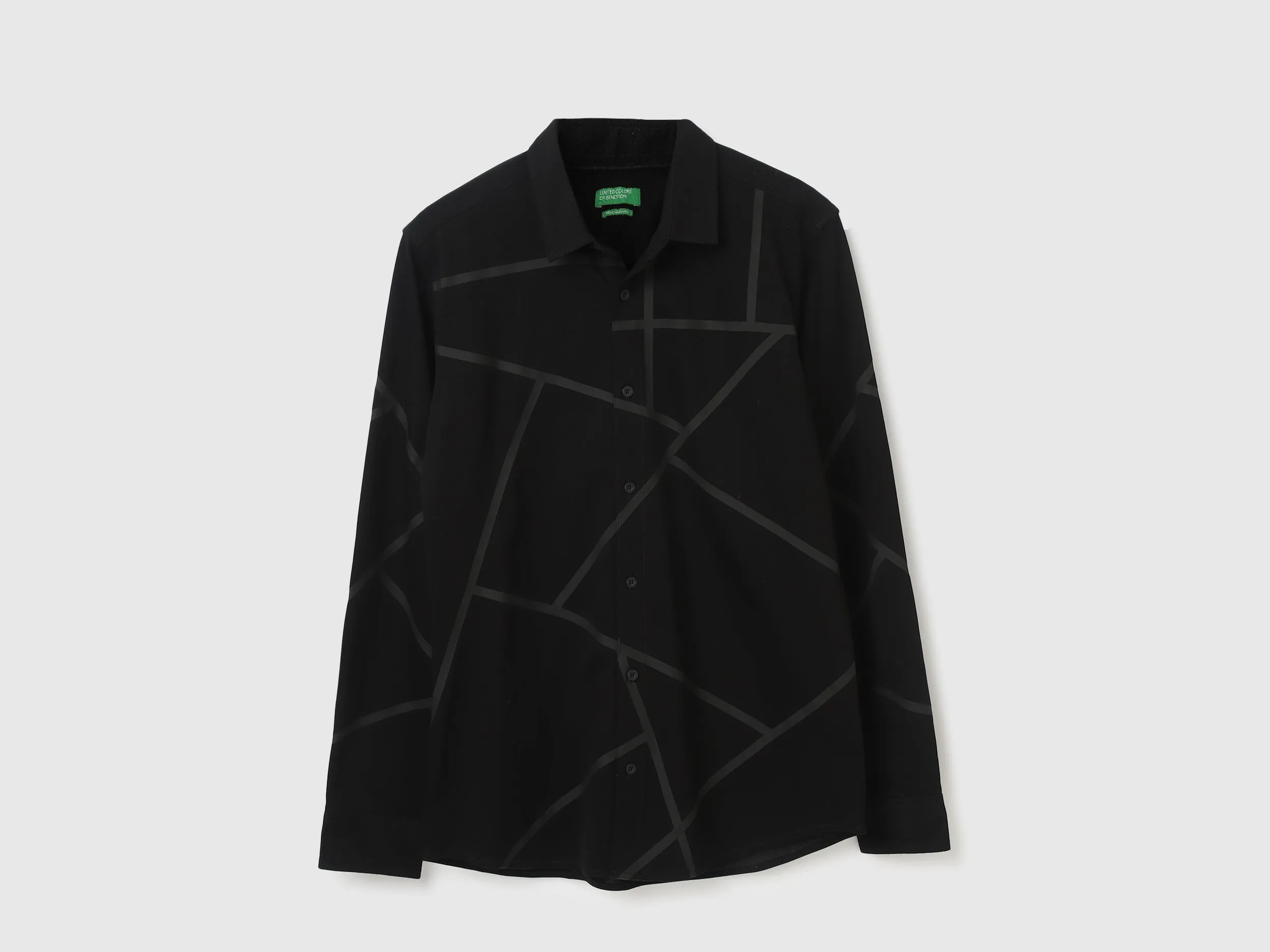 Slim Fit Spread Collar Abstract Shirts