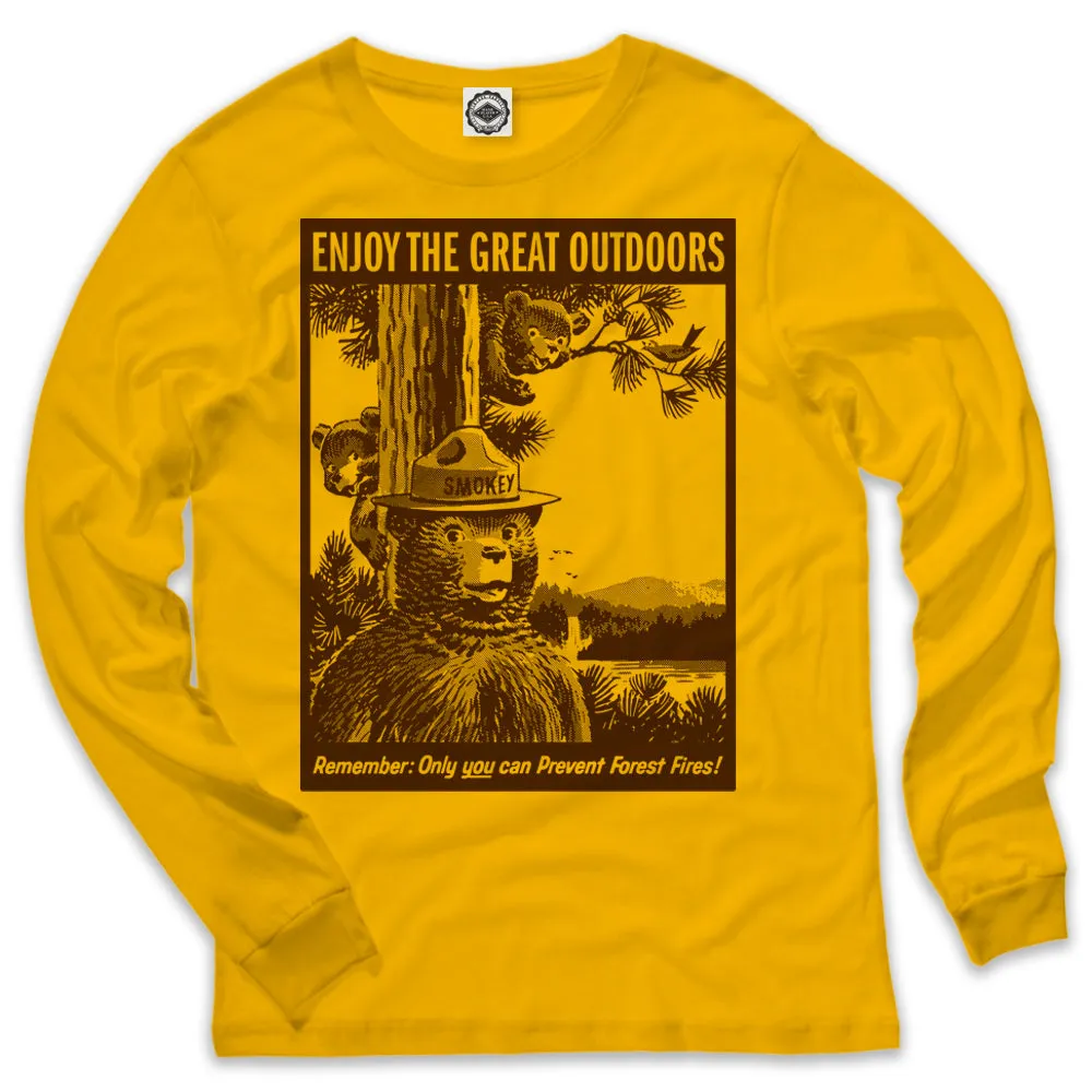 Smokey Bear "Enjoy The Great Outdoors" Men's Long Sleeve Tee