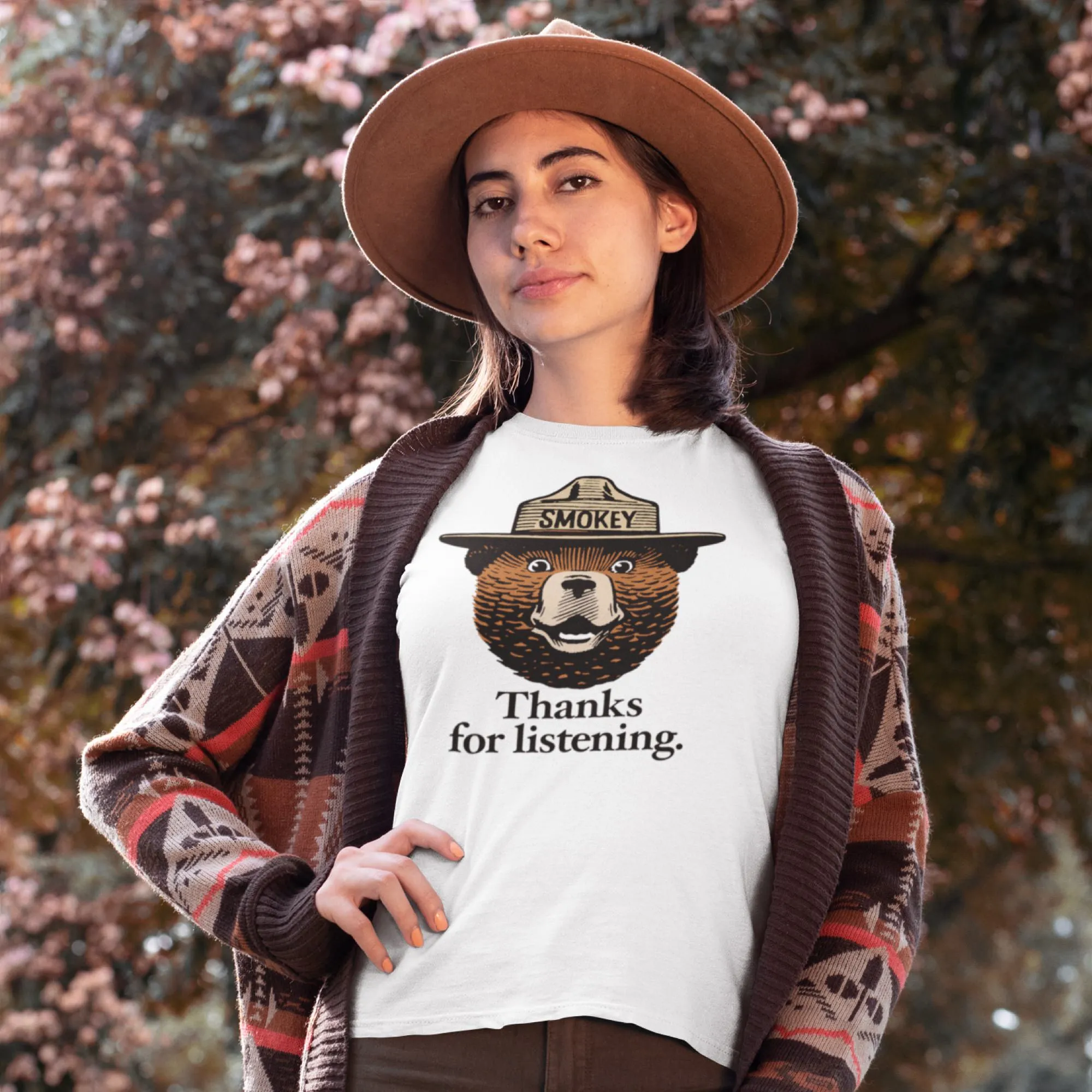Smokey Bear "Thanks For Listening" Women's Tee