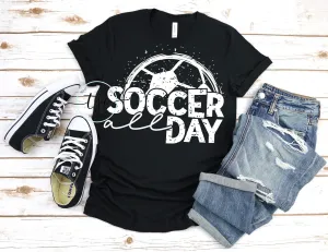 {Soccer All Day} screen print tee