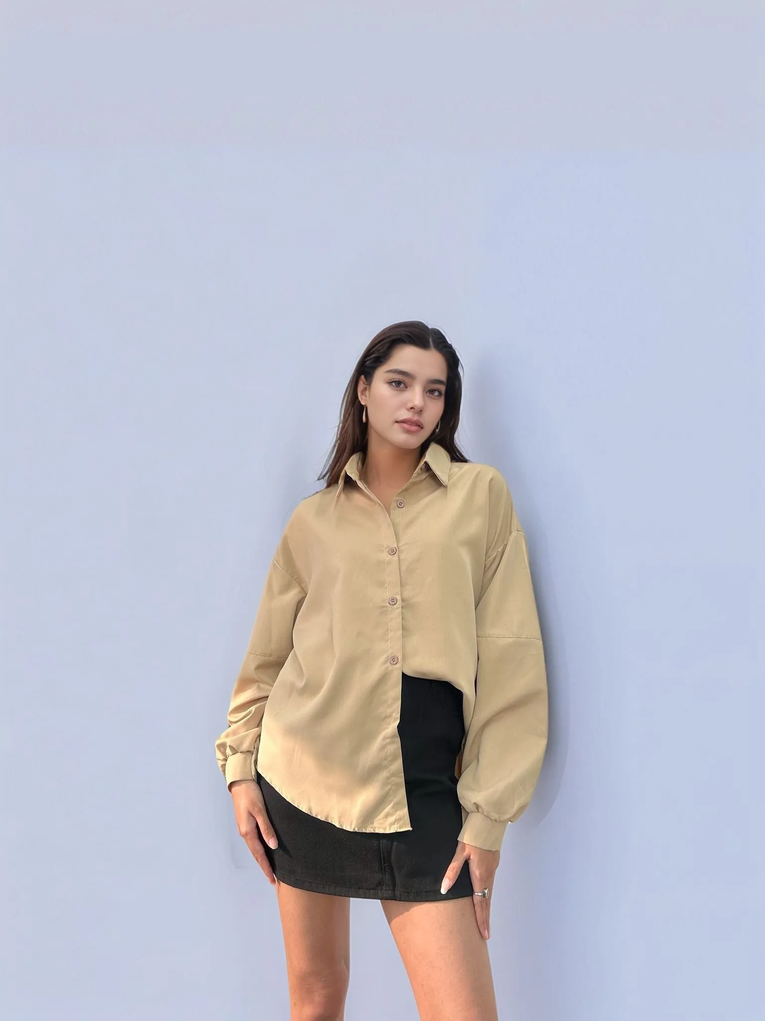 Solid Brown Long Sleeve Shirt