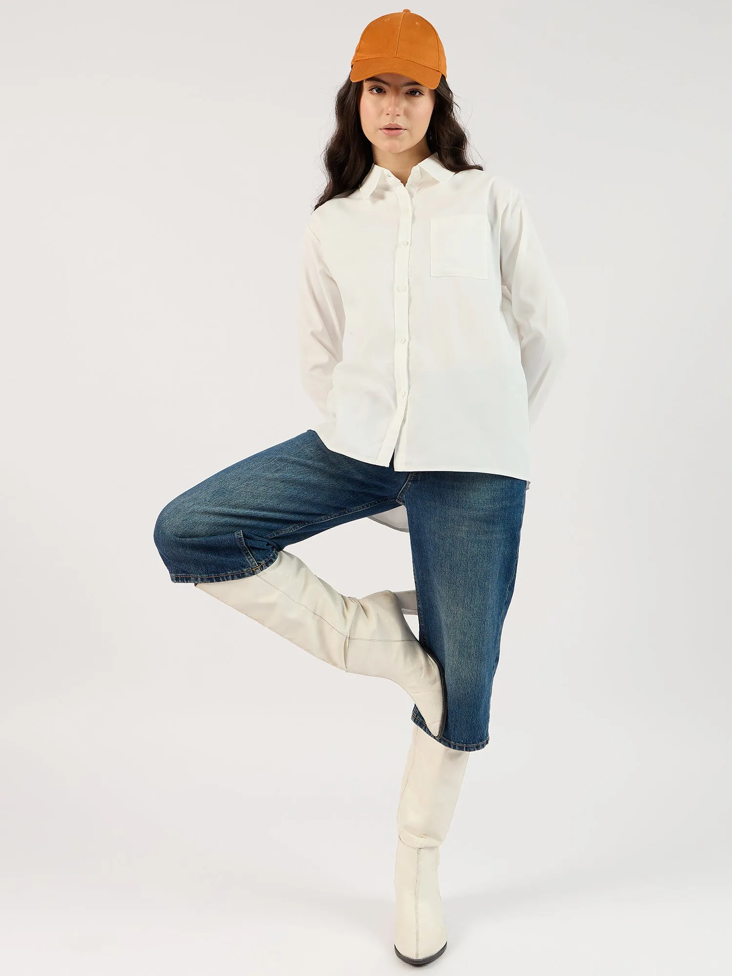Solid White Oversized Shirt