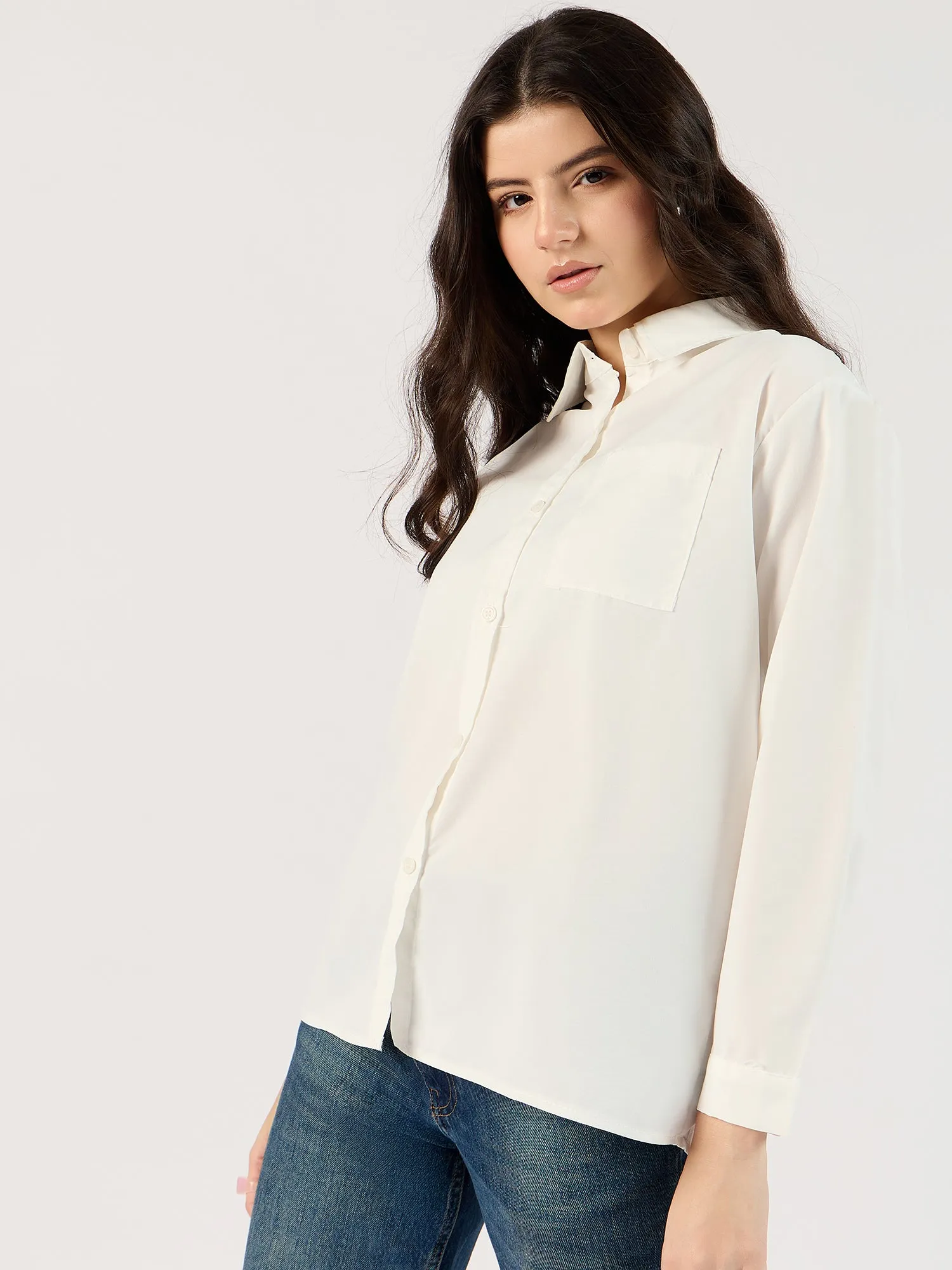 Solid White Oversized Shirt