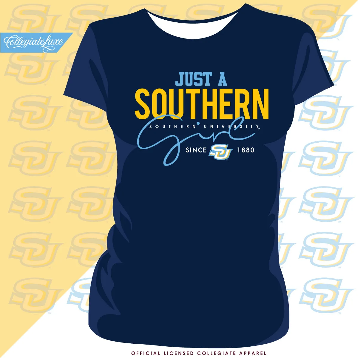 SOUTHERN UNIV. | Just A Girl Navy Ladies Tees (**)