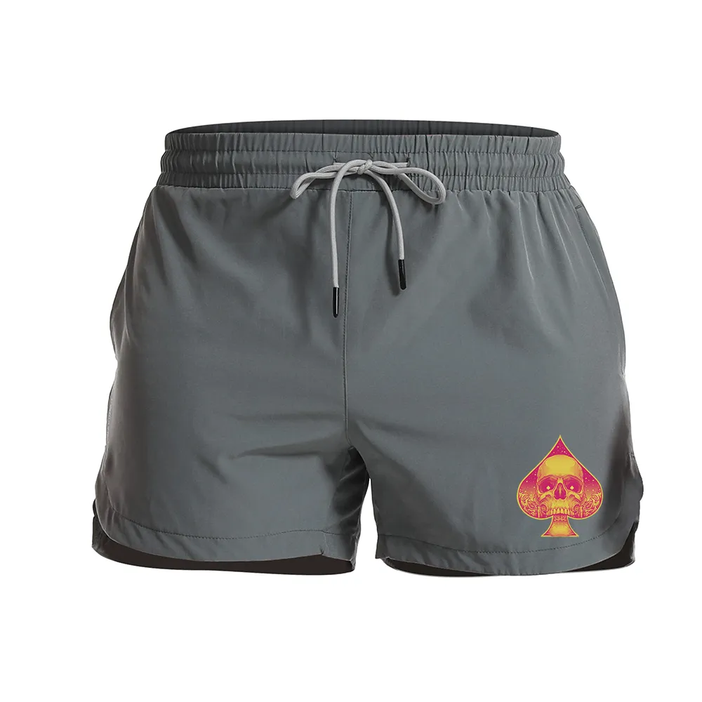 Spades Skull Graphic Shorts
