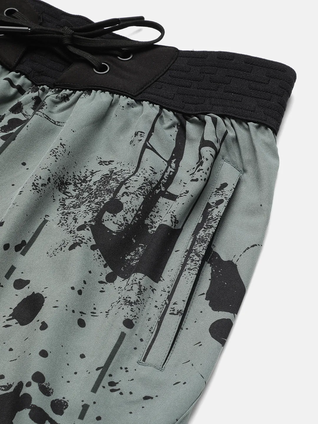 Sport Sun Green Printed Men NS Lycra Shorts