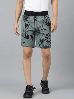 Sport Sun Green Printed Men NS Lycra Shorts