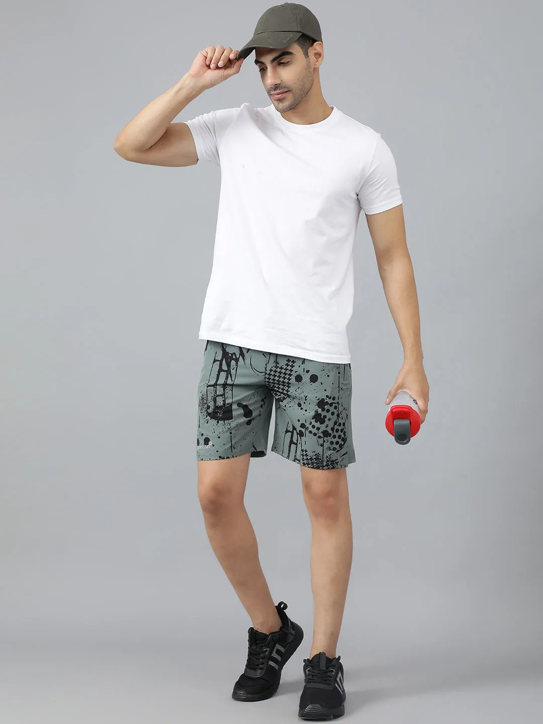 Sport Sun Green Printed Men NS Lycra Shorts