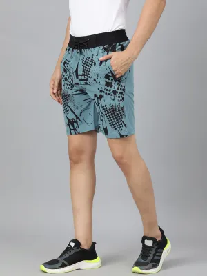 Sport Sun Ice Blue Printed Men NS Lycra Shorts