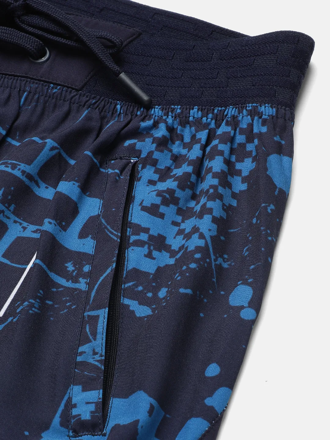 Sport Sun Navy Blue Printed Men NS Lycra Shorts