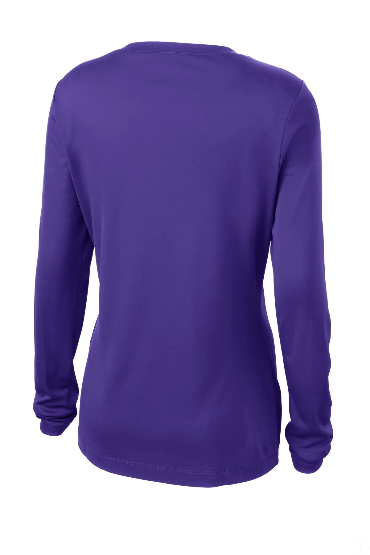 Sport-Tek Women's Long Sleeve PosiCharge Competitor V-Neck Tee. LST353LS Purple