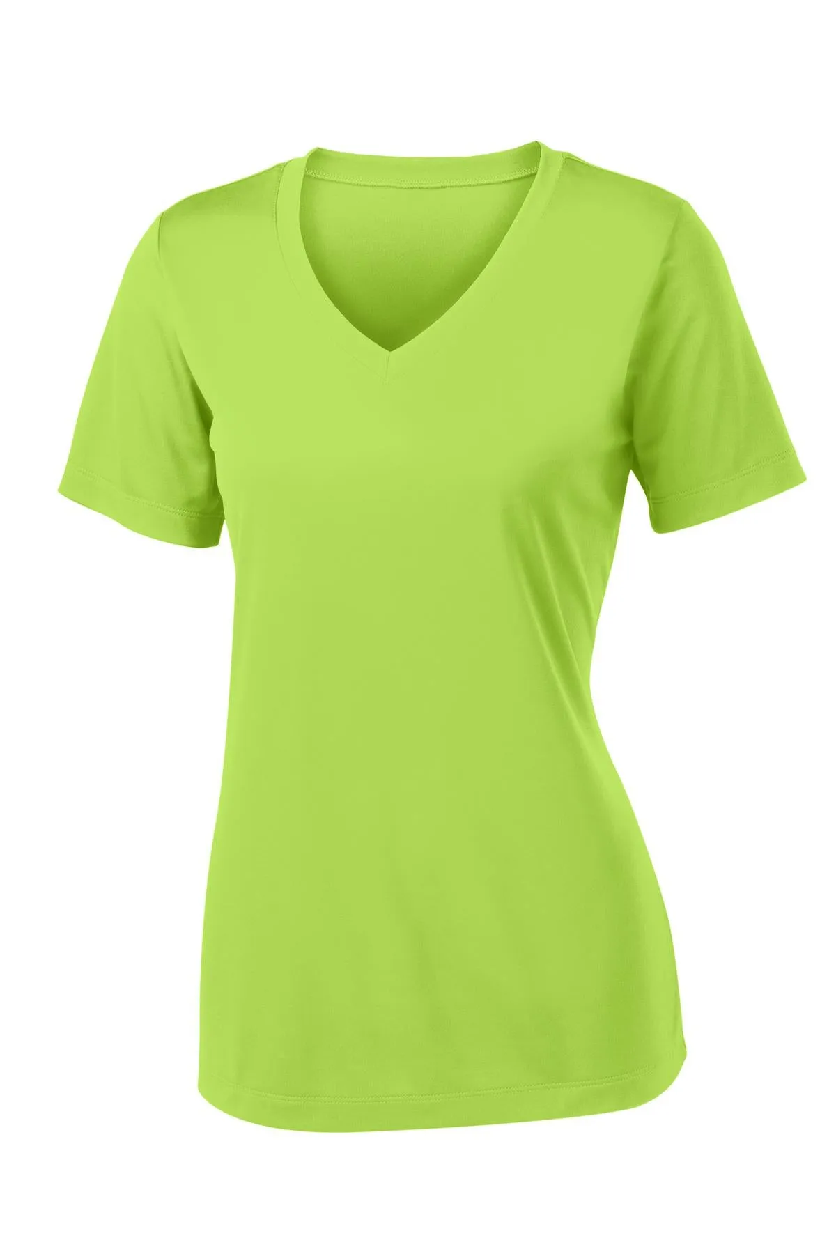 Sport-Tek Women's PosiCharge Competitor V-Neck Tee. LST353 Lime Shock
