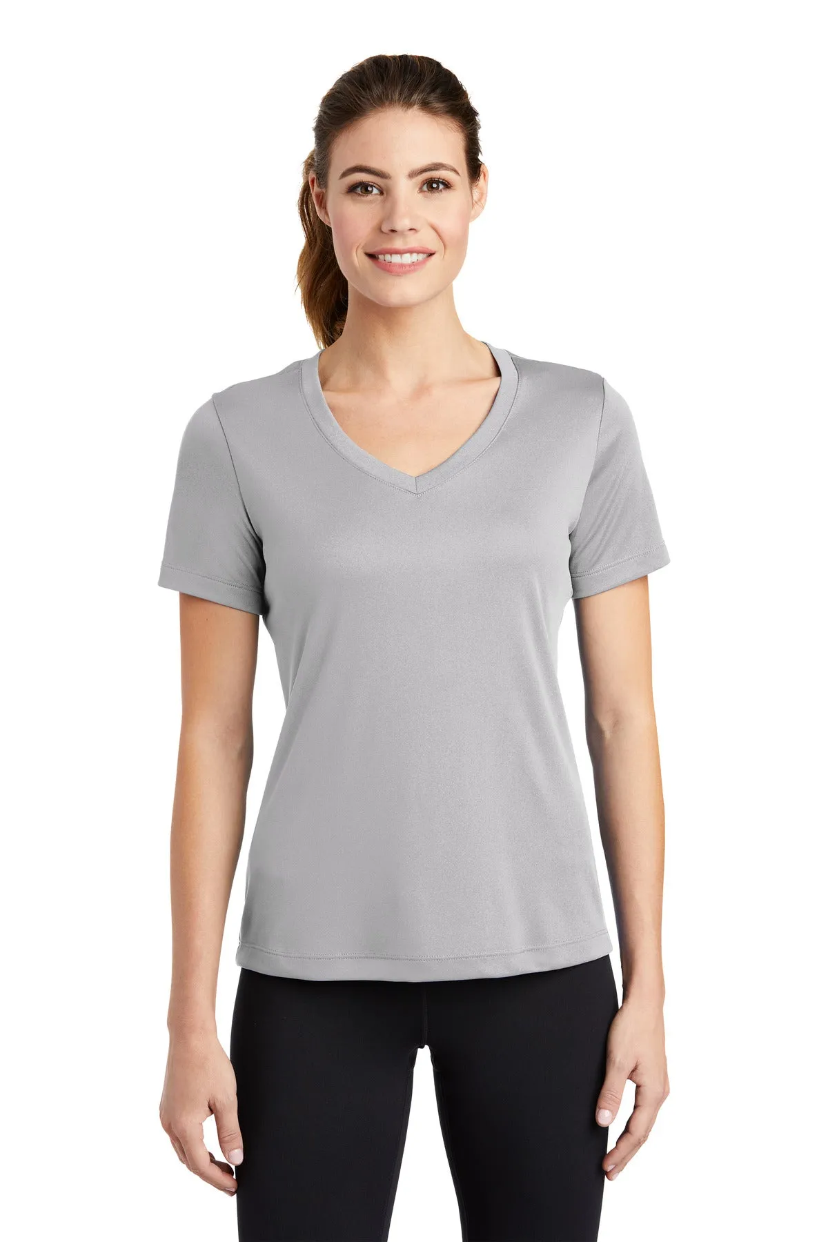 Sport-Tek Women's PosiCharge Competitor V-Neck Tee. LST353 Silver