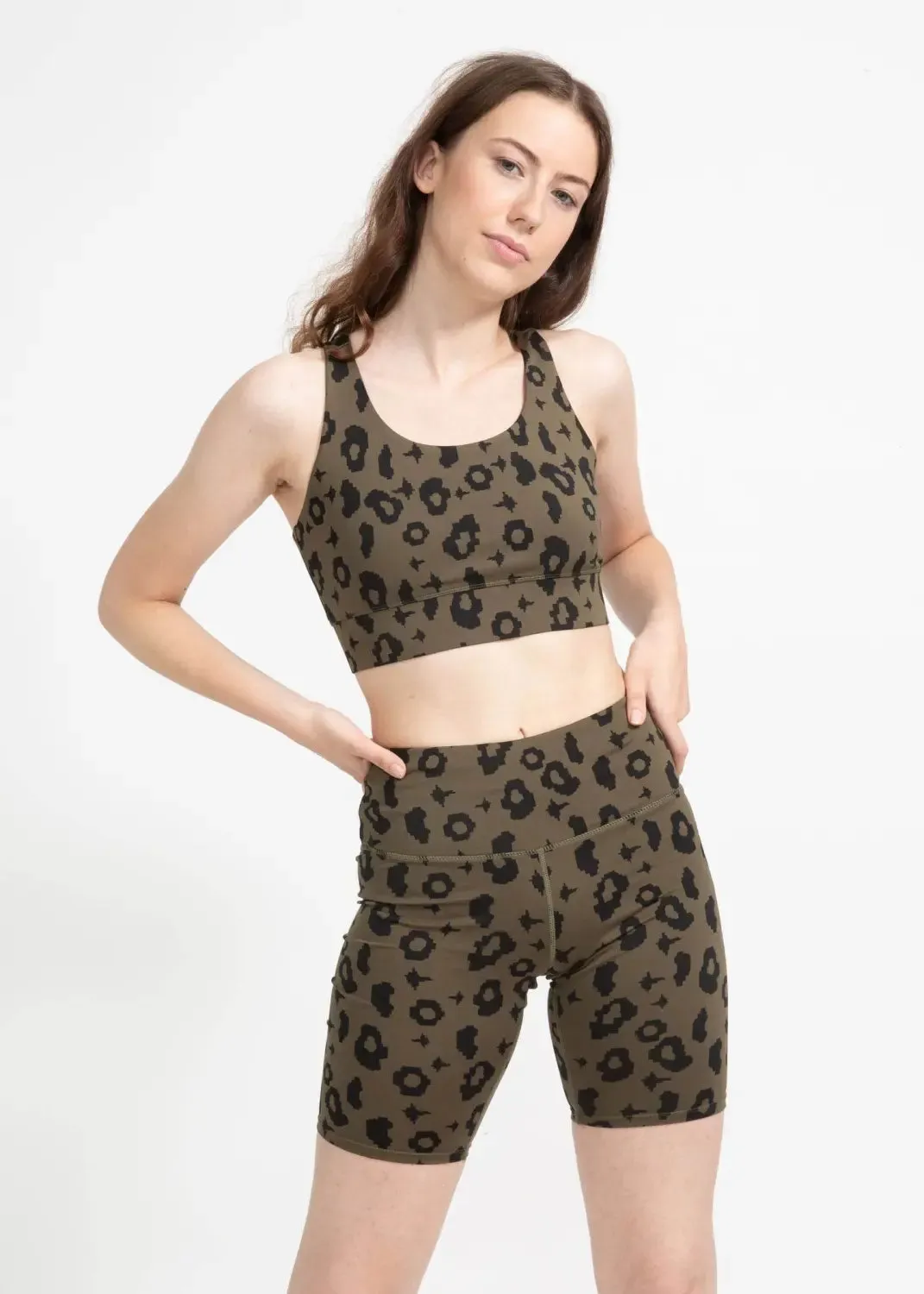 Sports Bra Ubud in Green Leopard