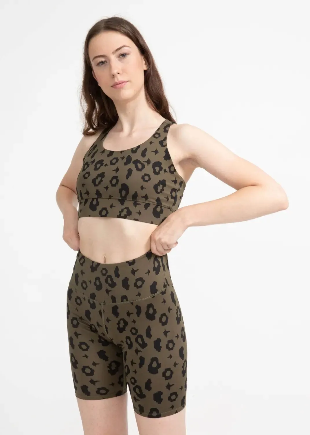 Sports Bra Ubud in Green Leopard