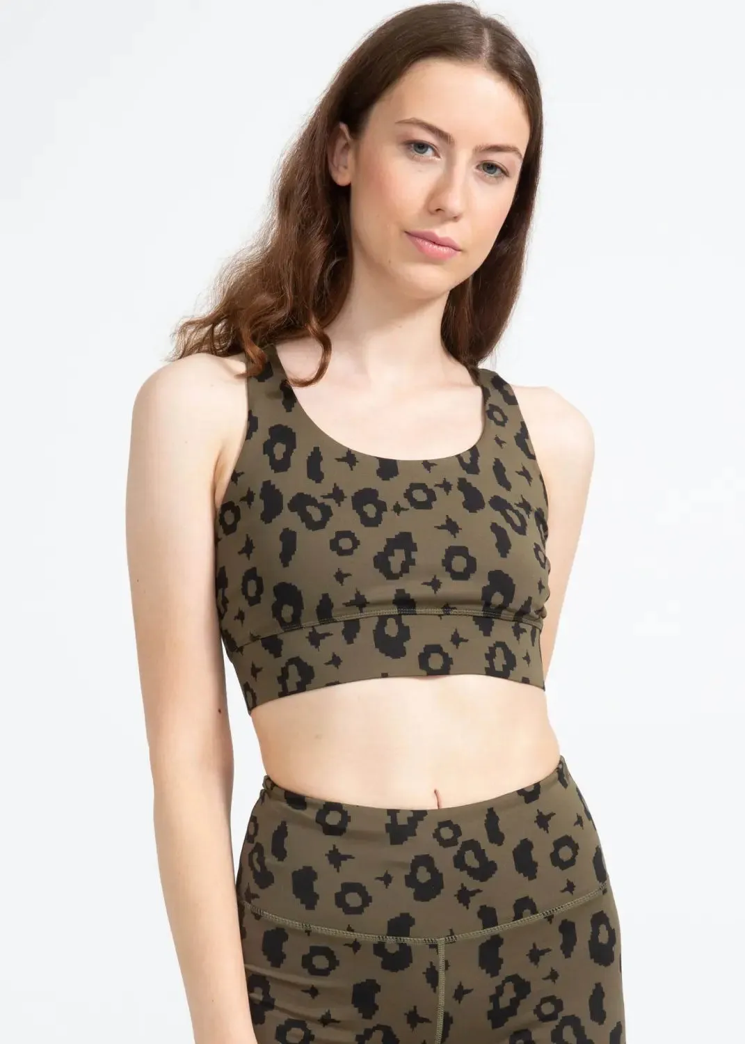 Sports Bra Ubud in Green Leopard