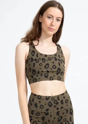 Sports Bra Ubud in Green Leopard