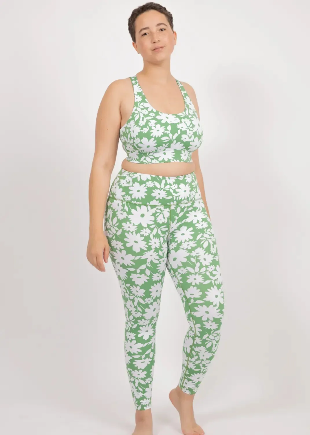 Sports Bra Ubud in Green Moonflower