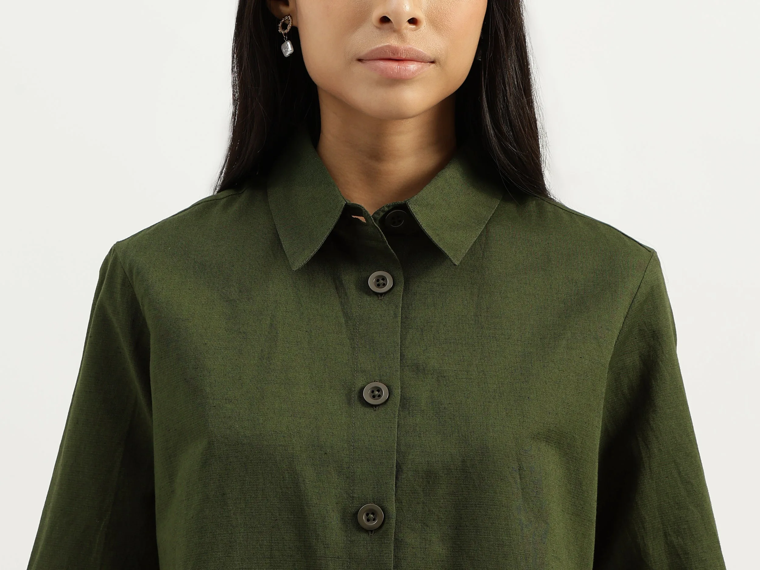 Spread Collar Solid Shirts