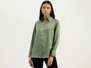 Spread Collar Solid Shirts