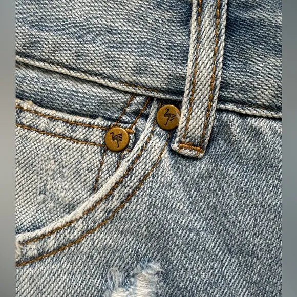 SR VS SANDRINE ROSE THE VIRGIN LABEL HI RISE DENIM CUT OFF SHORTS SIZE 24